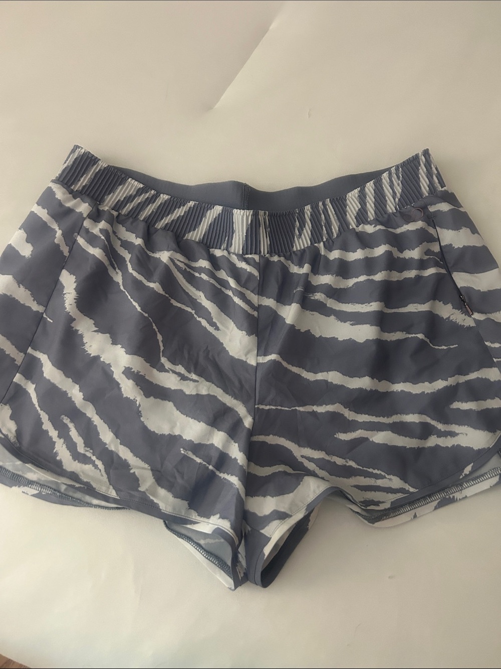 CALIA by Carrie Underwood Gray and White Zebra Print Athletic Shorts